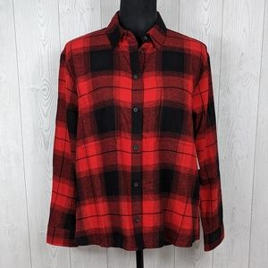 Old Navy Women's Flannel Shirt Size Medium The Boyfriend Shirt Plaid